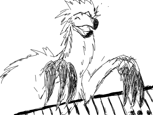 Dinosaur playing on keys