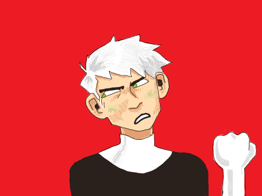 Danny Phantom holds up a fist