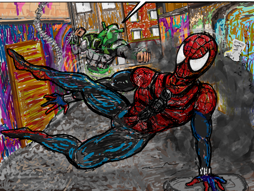 spiderman being flayed alive