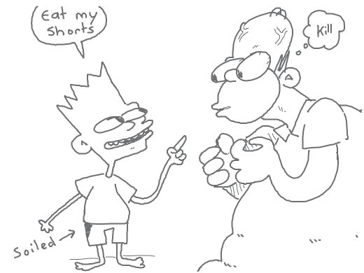 eat my shorts but with poop instead