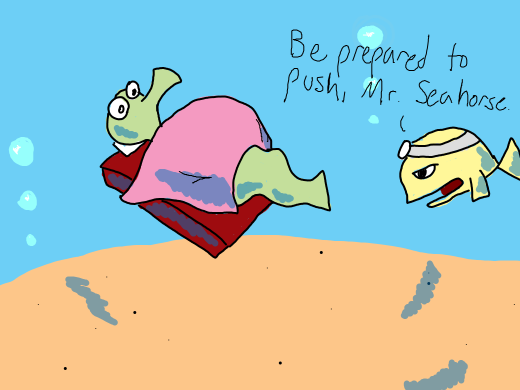 A male seahorse giving birth