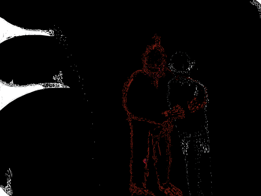 Red man gives black man a hug