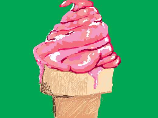 pink ice cream cone