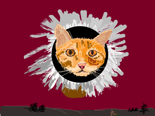 A naked man in front of an orange cat decides that he'd have to go with G13 at the World of Engineering pee study. The sun watches in horror