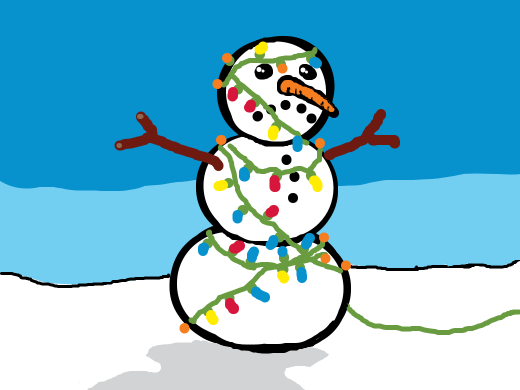 This festive snowman is not particularly jolly.