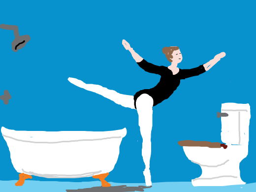 Ballet in the bathroom