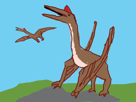 Prehistoric pterosaur with a large beak