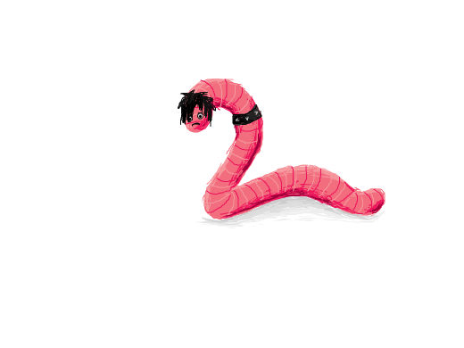 A cluster of pink and black worms