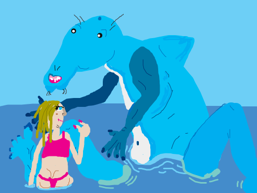 dolphin jumping on a person