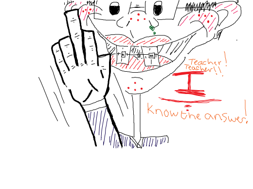 that one person who raises their hand before the teacher finished the sentence