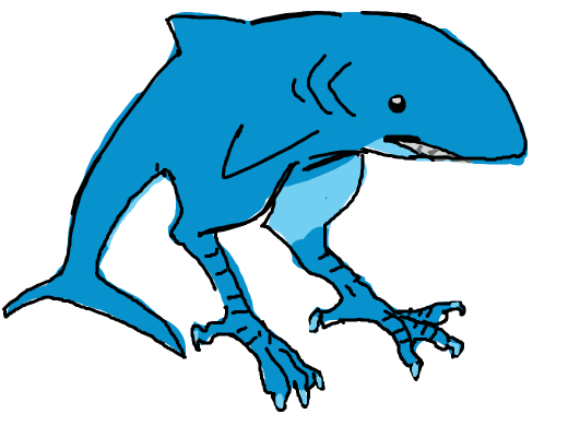 Shark with chicken legs - looks ridiculous