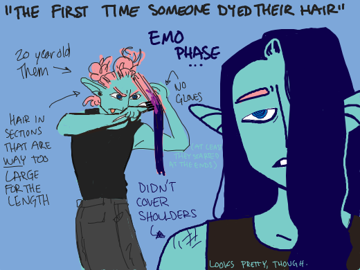 The first time someone dyed their hair