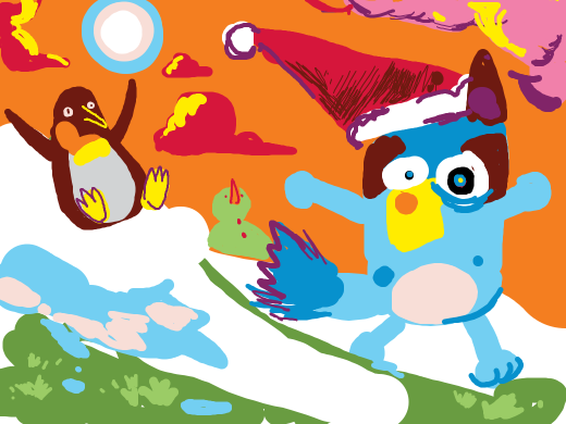 dog with a santa hat