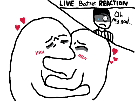 Two spectres are in love and going at it in front of the Batter to his dismay.