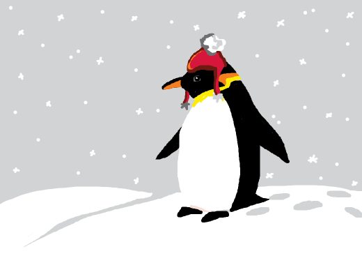 Penguin in a red hat