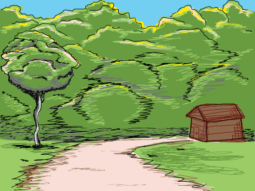 Log cabin in the forest