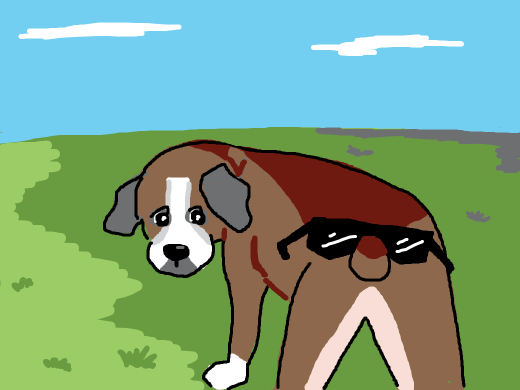 dog with a nose tail