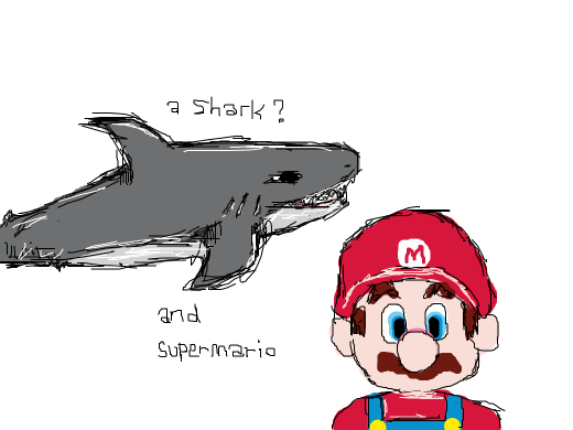 a shark and super mario