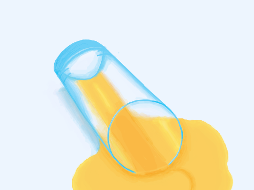 Orange juice spilled on the floor