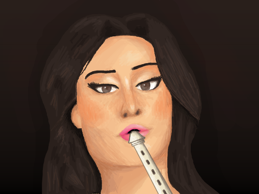 This scene is called the &quote;Hag Pipes,&quote; wherein a woman over the age of 30 is attempting to sensually play bagpipes.