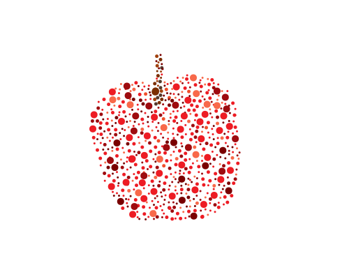 color blindness test, if the red apple appears as green then you are color blind