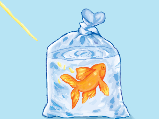 A fish writhing as he is urinated on. Pain or pleasure?