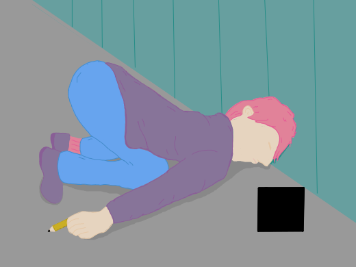Lazy person drawing a black sqaure