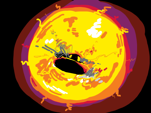 A UFO exploding into the sun