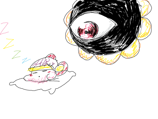 a enemy (i think so XD) watching kirby sleep