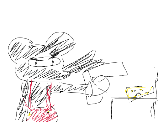 mouse holding its cheese hostage