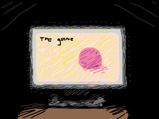 pink ball in yellow screen