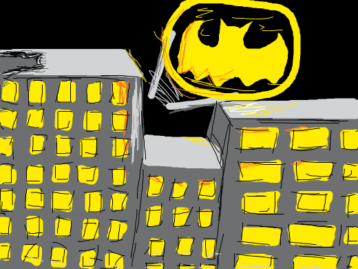 The batman symbol in all its yellow and black glory