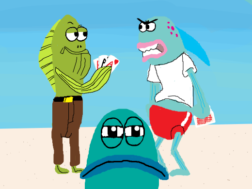 two fish playing poker