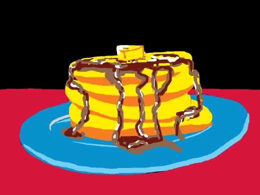Stack of pancakes on a blue plate