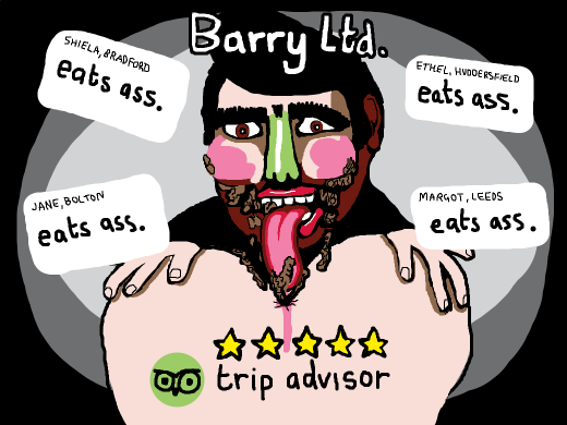 Barry gives his ass eating rating mid way through the act giving it a 7/10 only problem is her holes pretty loose.