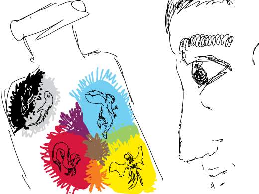 5 dots in diffrent colors