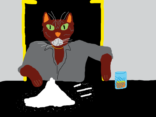 my cat probably would do drugs if he was real