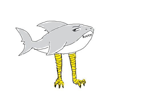 Shark with chicken legs