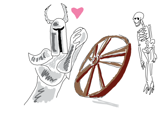 A Gyrm soldier finds a wheel with no skeleton and falls in love. I've got a bad feeling about this.