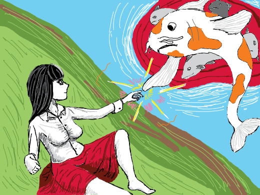 a girl & a fish