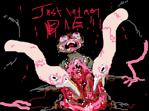 vultures dine on a screaming person's flesh