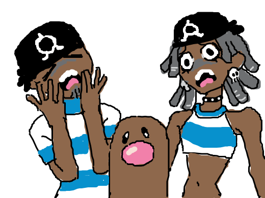 team aqua grunt is jumpscared by a diglett