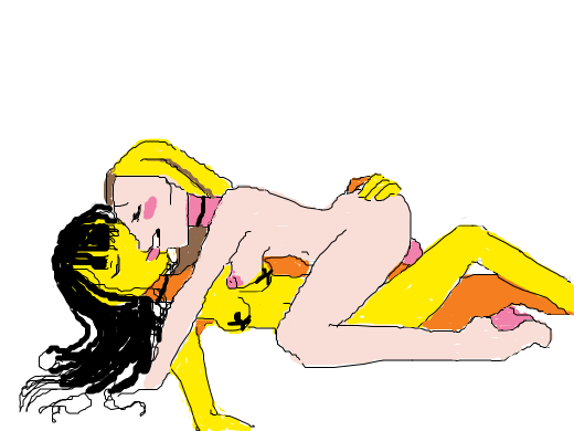 yeah nah the drawing is a broken heart, but fuck that draw naked girls kissing