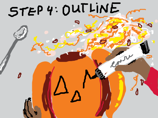 step 3: remove guts from pumpkin