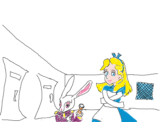Alice in wonderland but it is actually a mental asylum