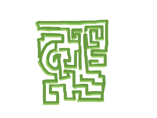 A hedgemaze seen from above.