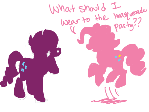 Pinkie Pie is going to a masquerade party and Rarity designs the outfit- what is she wearing?